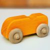 orange wooden toy car